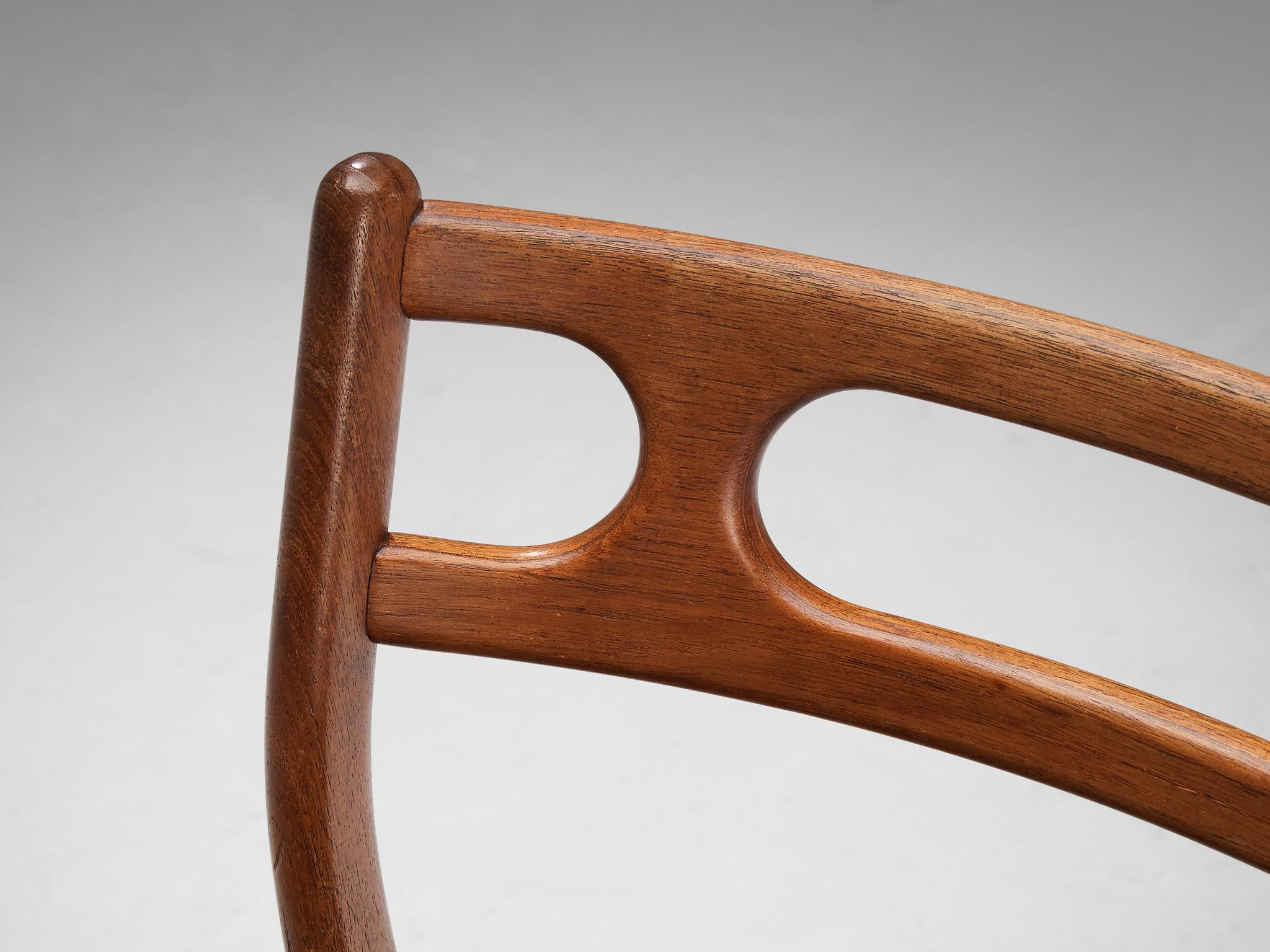 Johannes Andersen Dining Chair in Teak and Black Upholstery