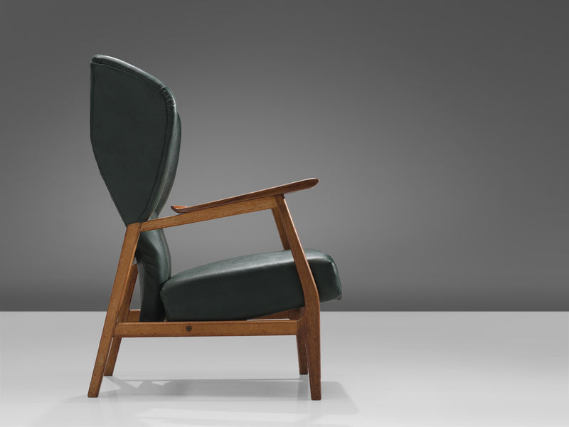 Scandinavian Deep Green Wingback Chair